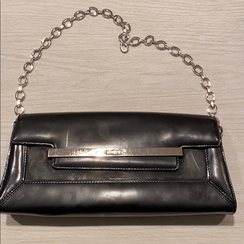 Black & Silver Chain DKNY Shoulder Purse
